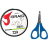 Шнур DAIWA J-Braid X8E-W/SC 0,28мм 300м chartreuse + ножницы 40002969